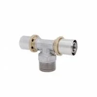 Пресс-фитинг тройник ICMA 16х2.0 с наружной резьбой 1/2"