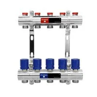 Коллектор латунный с расходомерами и регулирующими и балансировочными клапанами Varmega VM15802 1", 2 x 3/4"EK