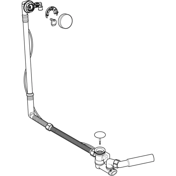 ᐉ Сифон с переливом Geberit удлиненный для ванны, d52 мм, длина 73 см, хром глянцевый 150.711.21.1 ✔️ фото | ⏩ Progreem.by