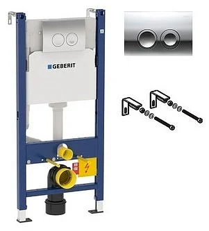 ᐉ Инсталляция для унитаза Geberit Duofix Basic 3 в 1 c кнопкой смыва Delta 21, хром 458.153.25.21 ✅ фото | Geberit ⭐ Progreem.by
