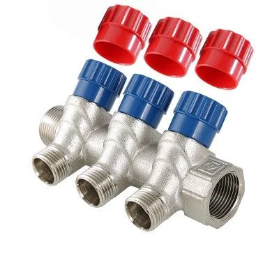 Коллектор Valtec с регулировочными вентилями, 1"х2 вых. 1/2" нар.