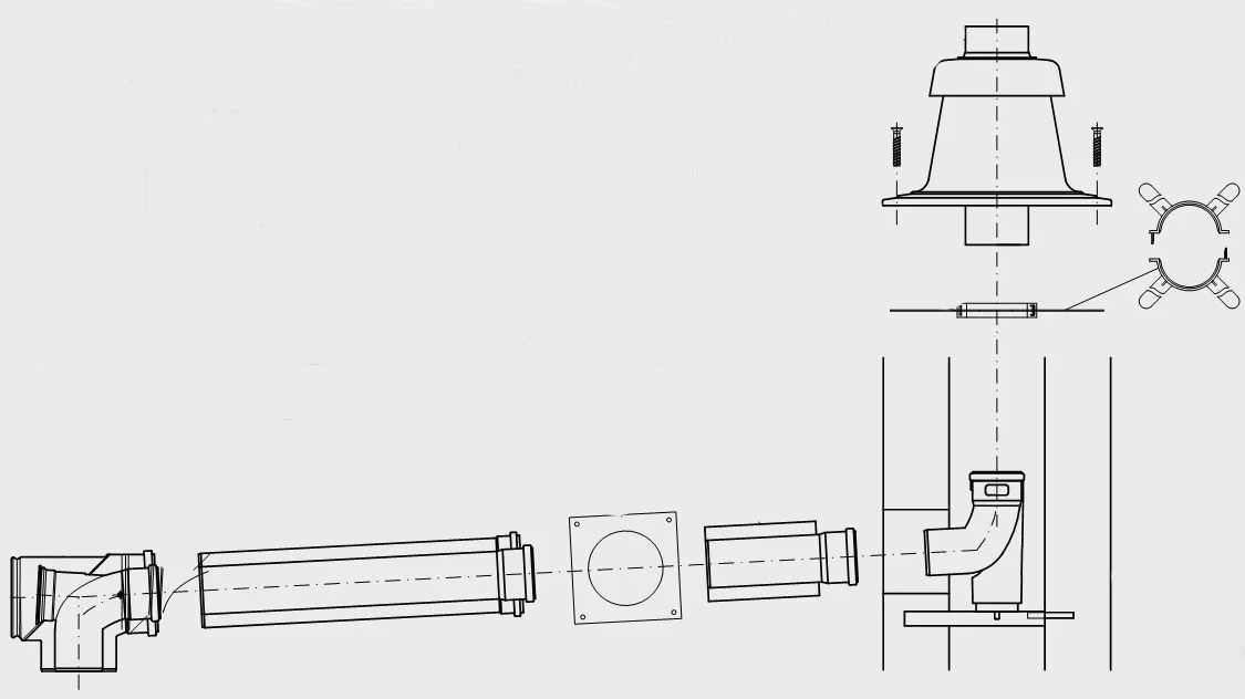 ᐉ Комплект дымоудаления Buderus GA-K для котлов Logamax GB172 (35-42 кВт) DN 80/125 87094344 ✅ фото | Buderus ⭐ Progreem.by