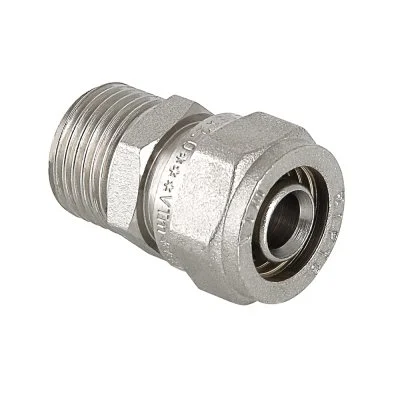 Соединитель прямой обжимной Valtec 20 мм х 1/2" с переходом на наружную резьбу
