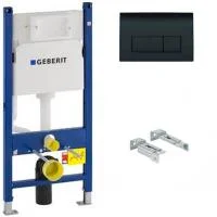 Инсталляция для унитаза Geberit Duofix Basic 3 в 1 c кнопкой смыва Delta 51, черный