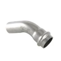 Пресс-угольник 45° (раструб-труба) из нержавеющей стали VALTEC 18а х 18 мм