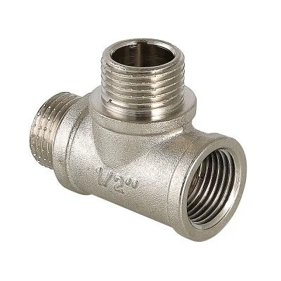 Тройник латунный Valtec с двумя переходами на нар.р. 1/2"