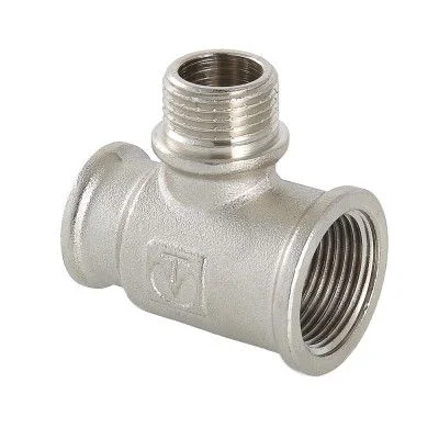 Тройник латунный Valtec с переходом на нар.р. 3/4"-1/2"-1/2"