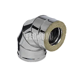 Колено 90° утепленное Ferrum 0.8+0.5 мм d 250/350 мм