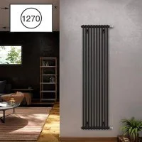 Радиатор стальной трубчатый Zehnder 2180 боковое подключение, черный матовый (RAL 9005) [4 секции]