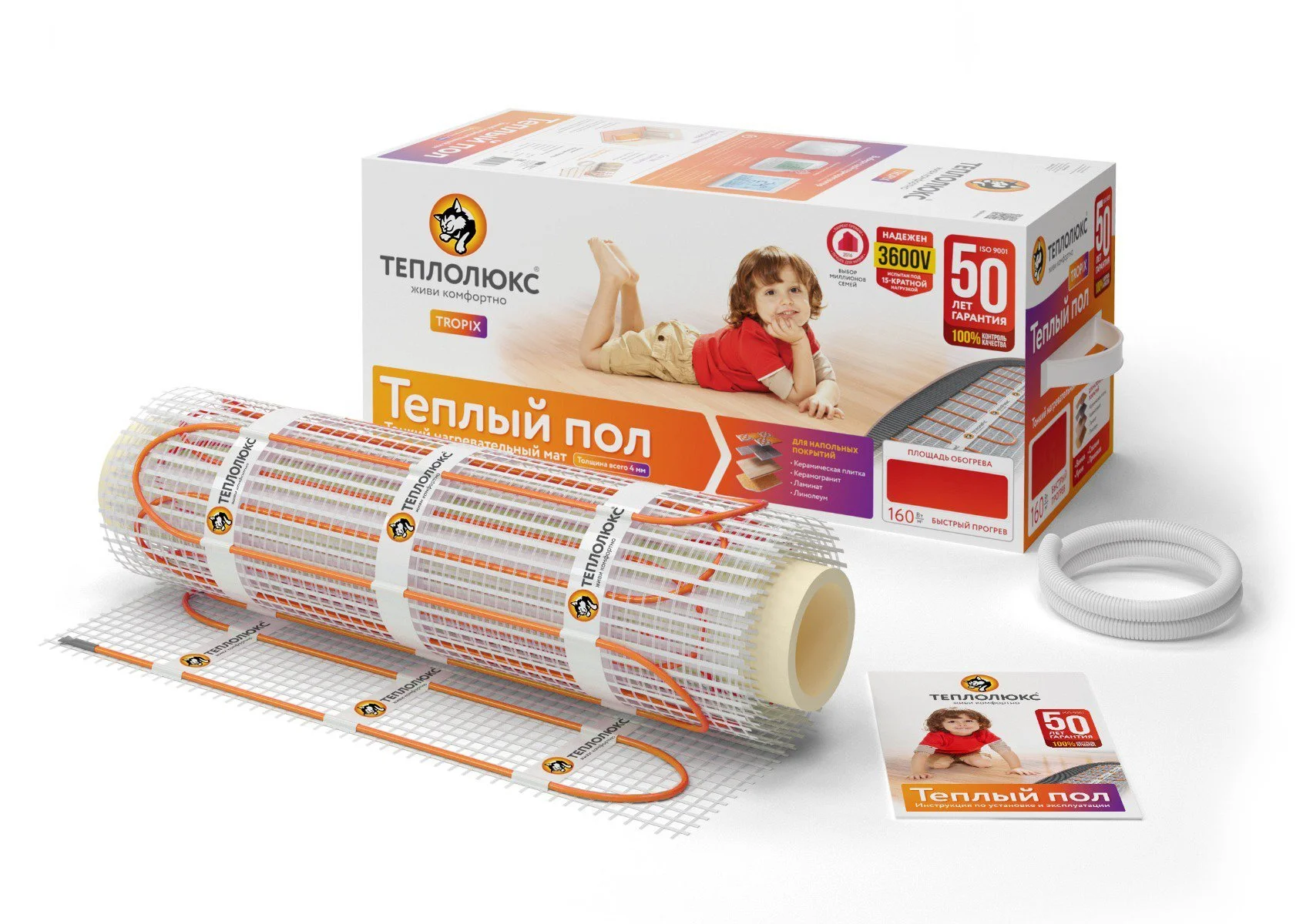 Нагревательный мат Теплолюкс Tropix МНН 80 Вт/0,5 кв.м