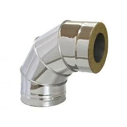Колено дымохода стального 1/0,5 мм утепленного 90° d150/250