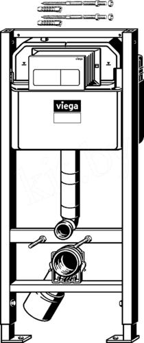 ᐉ Инсталляция для унитаза Viega Prevista Dry 792824 с кнопкой смыва Prevista 773717, хром ✔️ фото | ⏩ Progreem.by