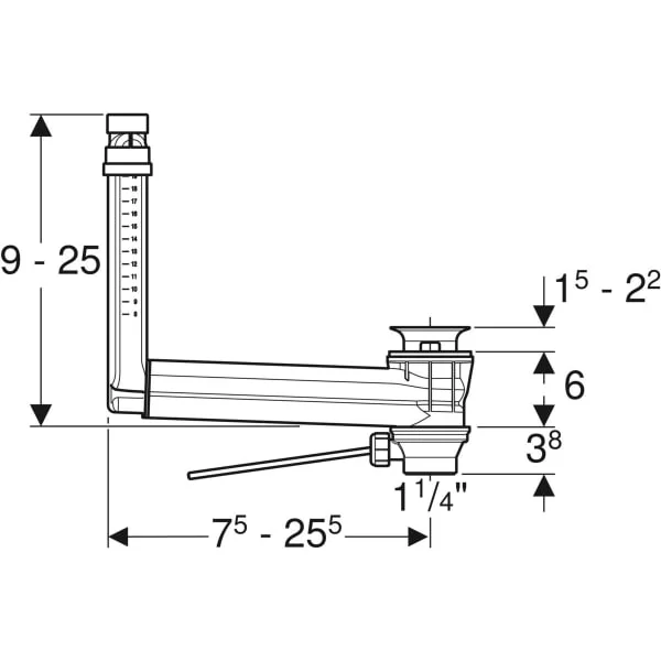 ᐉ Сифон с переливом Geberit Clou для умывальника, d32 мм, с рычаговым задействованием, белый 152.018.00.1 ✔️ фото | ⏩ Progreem.by