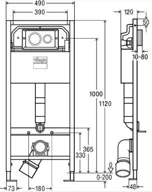 ᐉ Инсталляция для унитаза Viega Prevista Dry 792855 с кнопкой смыва  Prevista 773779, сталь ✔️ фото | ⏩ Progreem.by