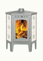 Печь-камин ECOKAMIN БАВАРИЯ Незабудка (угловая, с плитой)