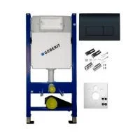 Инсталляция для унитаза Geberit Duofix H112 с кнопкой смыва Delta51, черный