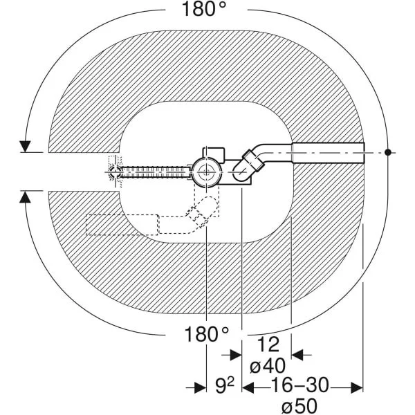 ᐉ Сифон с переливом Geberit для ванны, d52 мм, длина 26 см, хром глянцевый 150.710.21.1 ✔️ фото | ⏩ Progreem.by