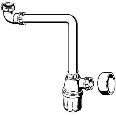 ᐉ Сифон Viega для умывальника бутылочный, d32 мм, с розеткой, белый 128913 ✔️ фото | ⏩ Progreem.by