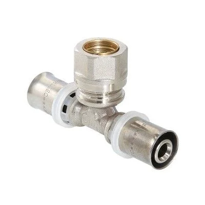 Пресс-фитинг тройник Valtec с переходом на обжим. соед. 16-15-16 мм