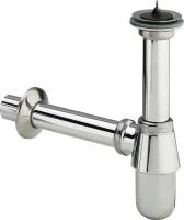 Сифон Viega для умывальника бутылочный, d32 мм, с пробкой, хромированная латунь 456580