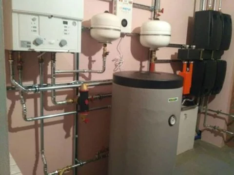 Монтаж газового котла с бойлером косвенного нагрева