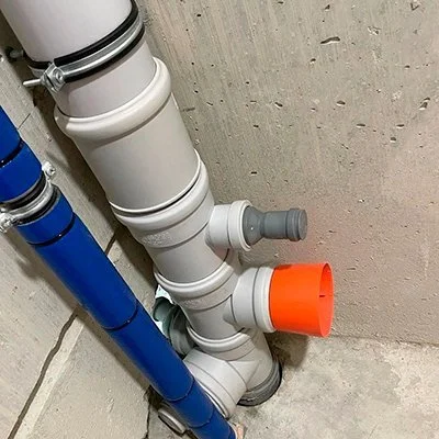 Общий стояк и подключение к унитазу