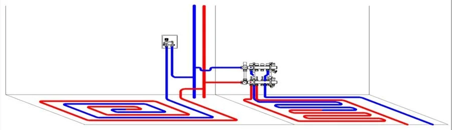 Вариант установки терморегулирующей группы Valtec ICBOX