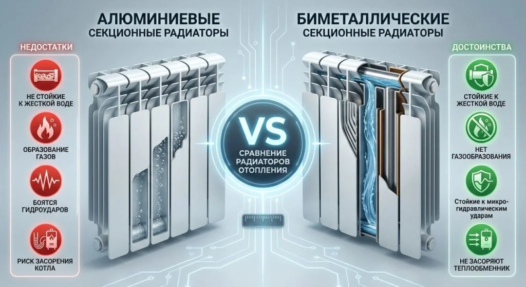 Почему для частного дома с двухконтурным котлом биметалл лучше алюминия