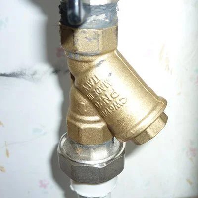 Установка углового фильтра механической очистки