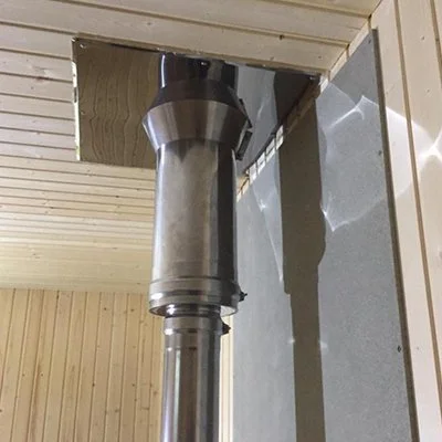 Переход с трубы дымохода одного диаметра на другой