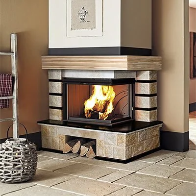 Г-образная каминная топка