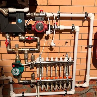 Обвязка котла с использованием ПП трубы с армированием