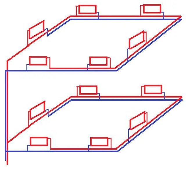 двухтрубное отопление на 2 этажа