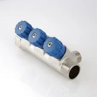 ᐉ Коллектор Valtec с регулировочными вентилями, 1"х2 вых. 1/2" нар. ✔️ фото | ⏩ Progreem.by