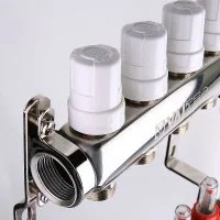 ᐉ Коллектор Valtec из нержавеющей стали со встроенными расходомерами 1", 6 выходов x 3/4" ✔️ фото | ⏩ Progreem.by