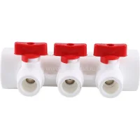 ᐉ Коллектор полипропиленовый Kalde с регулировочными кранами на 3 выхода, красный ✔️ фото | ⏩ Progreem.by