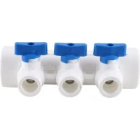 ᐉ Коллектор полипропиленовый Kalde с регулировочными кранами на 3 выхода, синий ✔️ фото | ⏩ Progreem.by