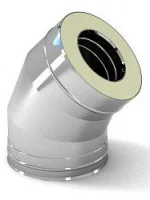 Колено дымохода стального 1/0,5 мм утепленного 45° d130/230