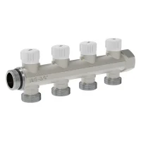 ᐉ Коллектор латунный настроечный V&G VALOGIN 3/4"-4 выхода х 3/4" «евроконус» ✔️ фото | ⏩ Progreem.by