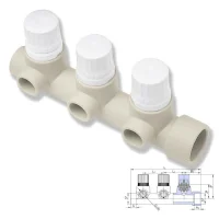 ᐉ Двойной коллектор с термостатическими вентилями Wavin Ekoplastik 20/32 ✔️ фото | ⏩ Progreem.by