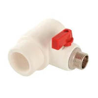 Тройник коллекторный полипропиленовый Valtec с шаровым краном, 40мм х 3/4 нар. (евроконус)