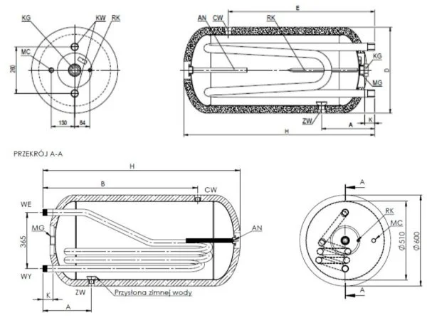 ᐉ Бойлер косвенного нагрева Elektromet WGJ-g 80 max [81 л]  ✅ фото | Elektromet ⭐ Progreem.by