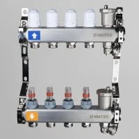 ᐉ Коллектор из нержавеющей стали с регулирующими клапанами и расходомерами Valtec 1", 4 выхода x 3/4", "евроконус" ✔️ фото | ⏩ Progreem.by