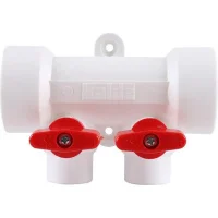 ᐉ Коллектор полипропиленовый Kalde с регулировочными кранами на 2 выхода, красный ✔️ фото | ⏩ Progreem.by