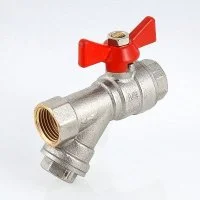 ᐉ Кран шаровой Valtec со встроенным фильтром, рукоятка бабочка 1/2" вн.-вн. ✔️ фото | ⏩ Progreem.by