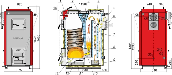 Твердотопливный котел Kalvis K-3-50 [50 кВт]