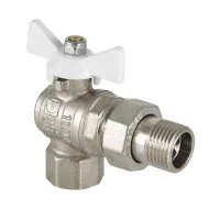 Шаровой кран Valtec Base угловой с полусгоном 1/2 вн.-нар. с белой ручкой