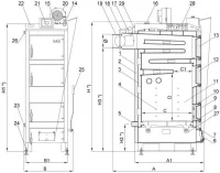 Твердотопливный котел SAS UWT [29 кВт]