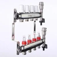 ᐉ Коллектор Valtec из нержавеющей стали со встроенными расходомерами 1", 10 выходов x 3/4" ✔️ фото | ⏩ Progreem.by