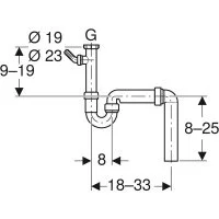 ᐉ Сифон Geberit для кухонной раковины с отводом, d50 мм, вертикальный выпуск, белый 152.550.11.1 ✔️ фото | ⏩ Progreem.by